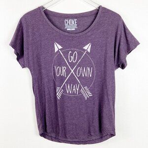 Go Your Own Way Crewneck Short Sleeve Graphic Tee Purple Small